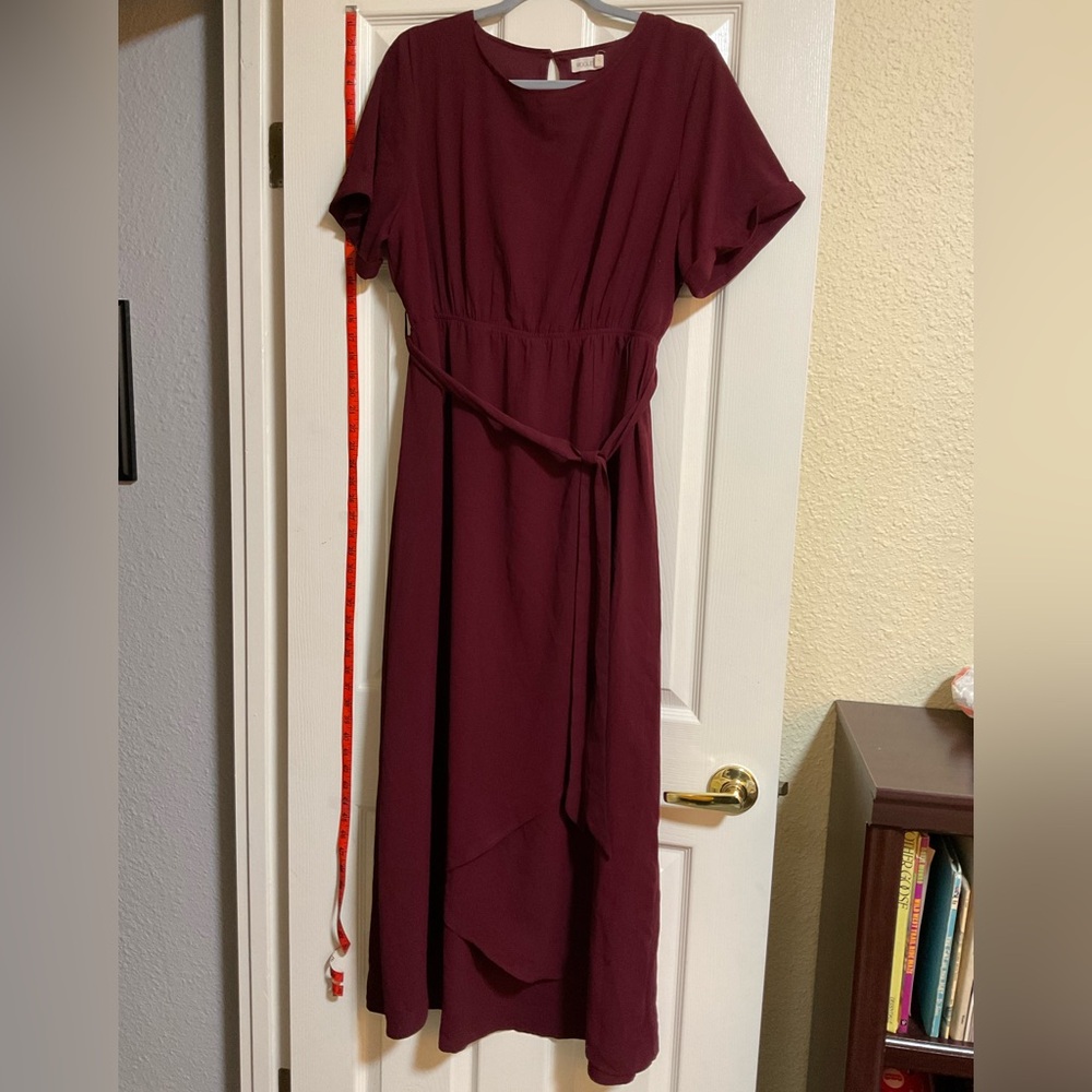 Roolee Maroon High Low Dress